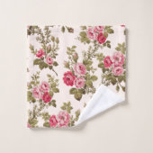 Élégant Arrière - plan Vintage rose Roses-Buff (Gant de toilette)