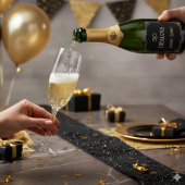 Elegant Art Deco 50 and Fabulous Birthday Sparkling Wijnetiket