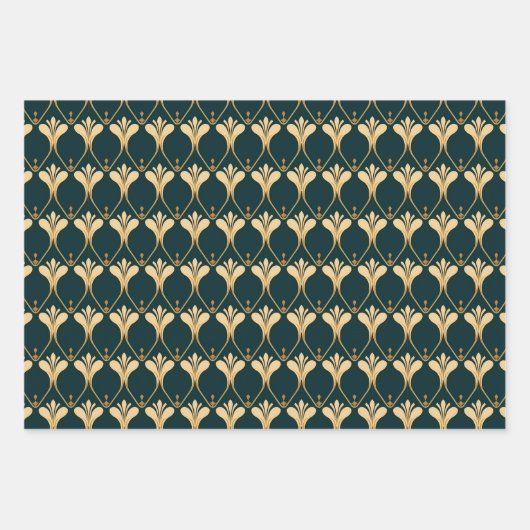 Elegant Art Deco betegeld patroon Inpakpapier Vel (Voorkant 3)