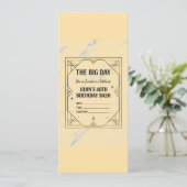 Elegant Art Deco Birthday Invitation on Marble Bac (Debout devant)