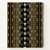 Elegant Art Deco Black en Gold Abstract monogram Notitieboek (Achterkant)
