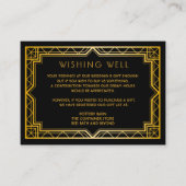 Elegant Art Deco Black Gold Wedding Enclo Informatiekaartje (Voorkant)