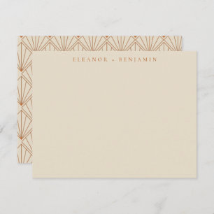 Elegant Art Deco Burnt Oranje Wedding Custom Name Notitiekaartje