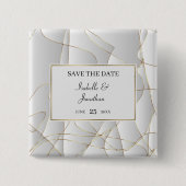 Elegant Art Deco Design Vierkante Button 5,1 Cm (Voorkant)