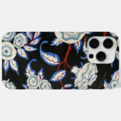 ELEGANT ART DECO FLORAL, BLUE WHITE ROSES IN BLACK Case-Mate iPhone CASE (Achterkant (horizontaal))