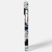 ELEGANT ART DECO FLORAL, BLUE WHITE ROSES IN BLACK Case-Mate iPhone CASE (Achterkant / Links)