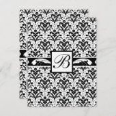Elegant Art Deco Floral Damask Custom Monogram Kaart (Voorkant / Achterkant)
