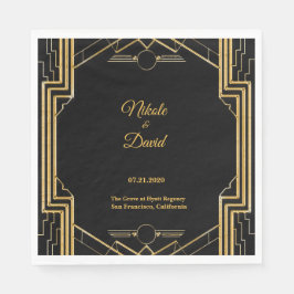 Elegant Art Deco Gatsby Wedding Napkins Servet