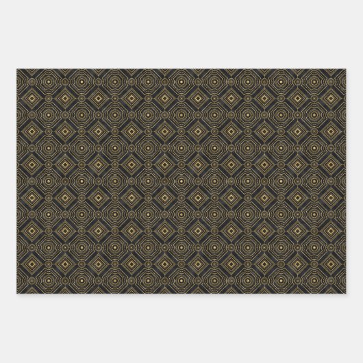 elegant art deco-getild patroon  inpakpapier vel (Voorkant 2)