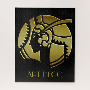 Elegant Art Deco Gold en Black Woman uit 1920 Legpuzzel