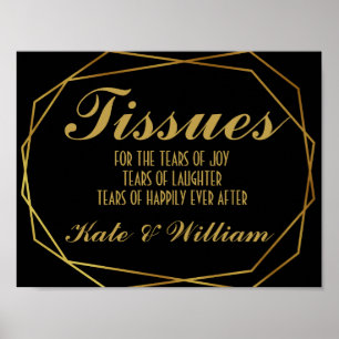 Elegant art deco Gold en zwart weefsel Poster