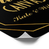 Elegant art deco Gold en zwarte gastendoek Poster (Hoek)