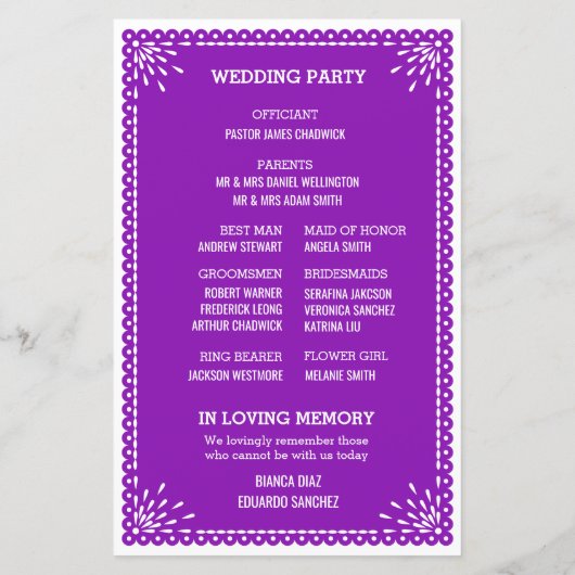  Elegant Art Deco Gold Wedding Program (Achterkant)