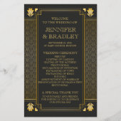 Elegant Art Deco Gold Wedding Program (Voorkant)