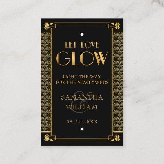 Elegant Art Deco Gold Wedding Send Label (Voorkant)