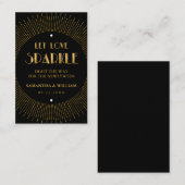 Elegant Art Deco Gold Wedding Send Label (Voorkant / Achterkant)
