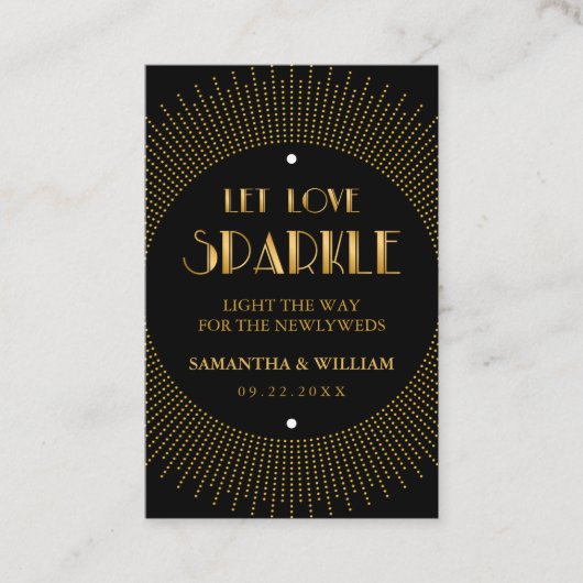 Elegant Art Deco Gold Wedding Send Label (Voorkant)