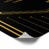  Elegant Art Deco Gold Wedding Tijdschema Poster (Hoek)