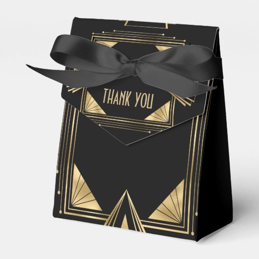 Elegant art deco Great Gatsby Wedding Bedankdoosjes (Voorkant Zijde)