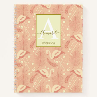 Elegant art deco inspireerde flamingo gevlekt notitieboek