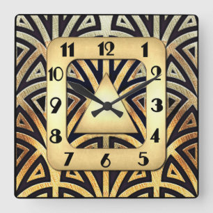 Elegant art Deco-klok Vierkante Klok