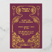 Elegant Art Deco lijst Folie Uitnodiging (Voorkant)