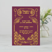 Elegant Art Deco lijst Folie Uitnodiging (Staand Voorkant)