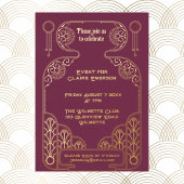 Elegant Art Deco lijst Folie Uitnodiging