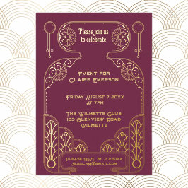 Elegant Art Deco lijst Folie Uitnodiging