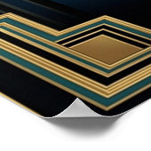 Elegant Art Deco Maple Tree Silhouette Gold Poster (Hoek)