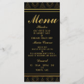 Elégant art déco mariage menu MODÈLE (Dos)