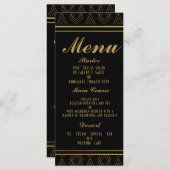 Elégant art déco mariage menu MODÈLE (Devant / Derrière)