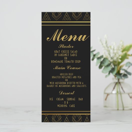 Elégant art déco mariage menu MODÈLE (Debout devant)