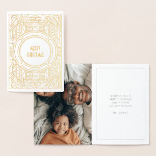 Elegant  art deco Merry Kerstmis Folie Kaarten