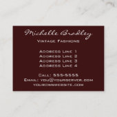 Elegant Art Deco Mode Visitekaartje (Achterkant)