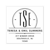 Elegant Art Deco Monogram Cirogram Rendement Adres Zelfinktende Stempel (Design)