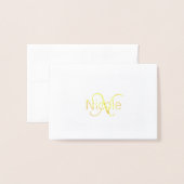 Elegant  Art Deco Naam Monogram Folie Kaart (Voorkant met envelop)