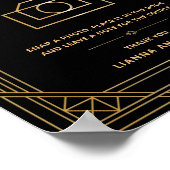 Élégant Art Déco Oh Snap Mariage Black Gold Sign (Coin)