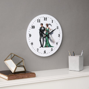 Elegant Art Deco paar Grote Klok