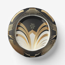 Elegant Art Deco Paper Bowls - Gepersonaliseerd