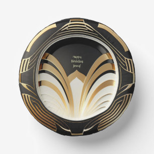 Elegant Art Deco Paper Bowls - Gepersonaliseerd Papieren Kommen