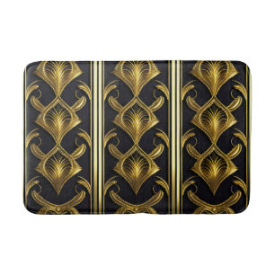 Elegant art deco patroon in zwart en goud badmat