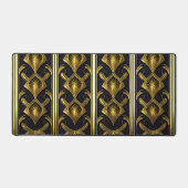 Elegant art deco patroon in zwart en goud bureaumat (Voorkant)