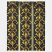 Elegant art deco patroon in zwart en goud fleece deken (Voorkant)