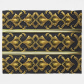Elegant art deco patroon in zwart en goud fleece deken (Voorkant (Horizontaal))