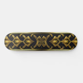 Elegant art deco patroon in zwart en goud skateboard (Horizontaal)