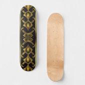 Elegant art deco patroon in zwart en goud skateboard (Voorkant)