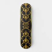 Elegant art deco patroon in zwart en goud skateboard (Voorkant)