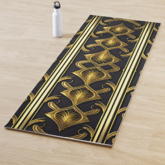 Elegant art deco patroon in zwart en goud yogamat
