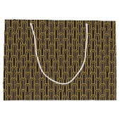 Elegant Art Deco Pattern Arches Black Gold Chic Groot Cadeauzakje (Achterkant)